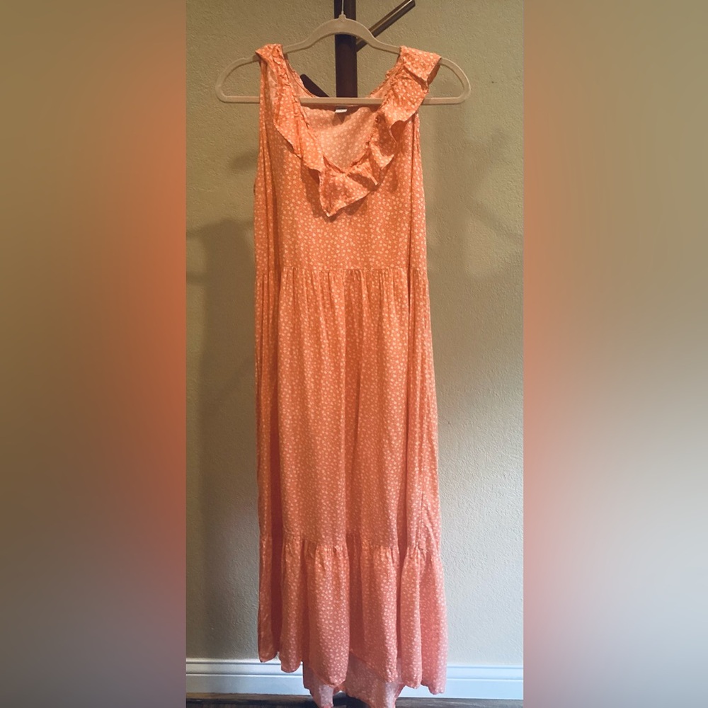 Old Navy Orange Sleeveless Sundress with Cowl Neck